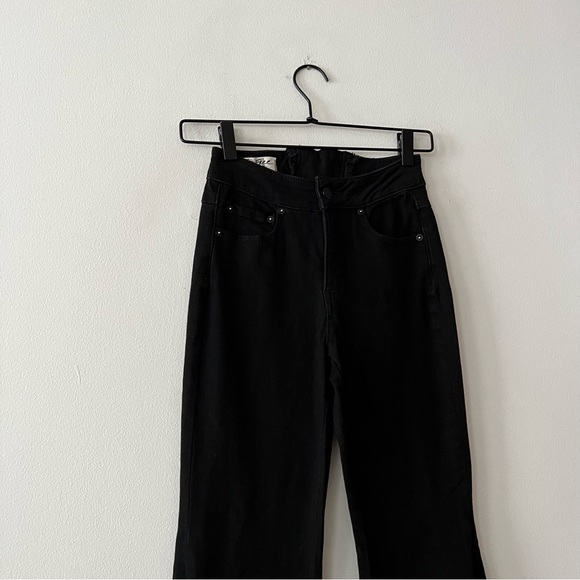 Free People Cherie Curvy Black Super Flare Lace-Up Jeans - Picture 4 of 7